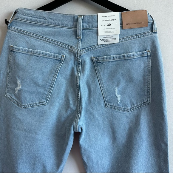 CITIZENS OF HUMANITY Daphne Ripped High Waist Raw Hem Crop Stovepipe Jeans - Picture 10 of 14